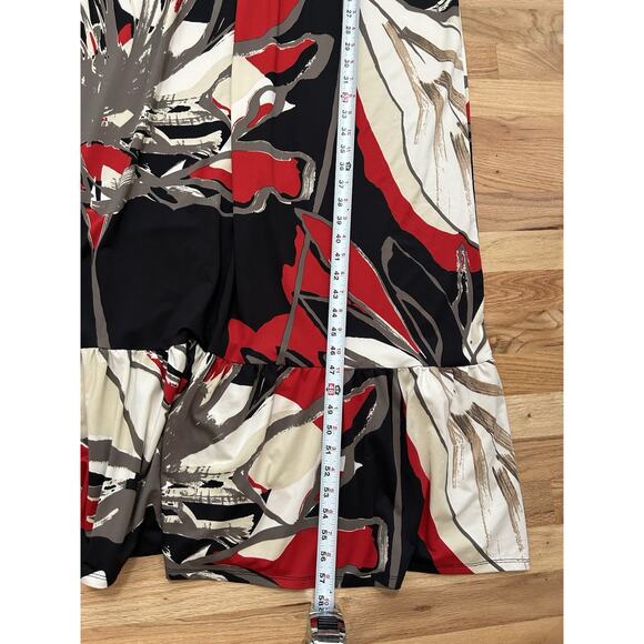 Lane Bryant Floral Maxi Dress Tiered Black Red Babydoll Slinky Stretch Sz 22/24 - Picture 8 of 9